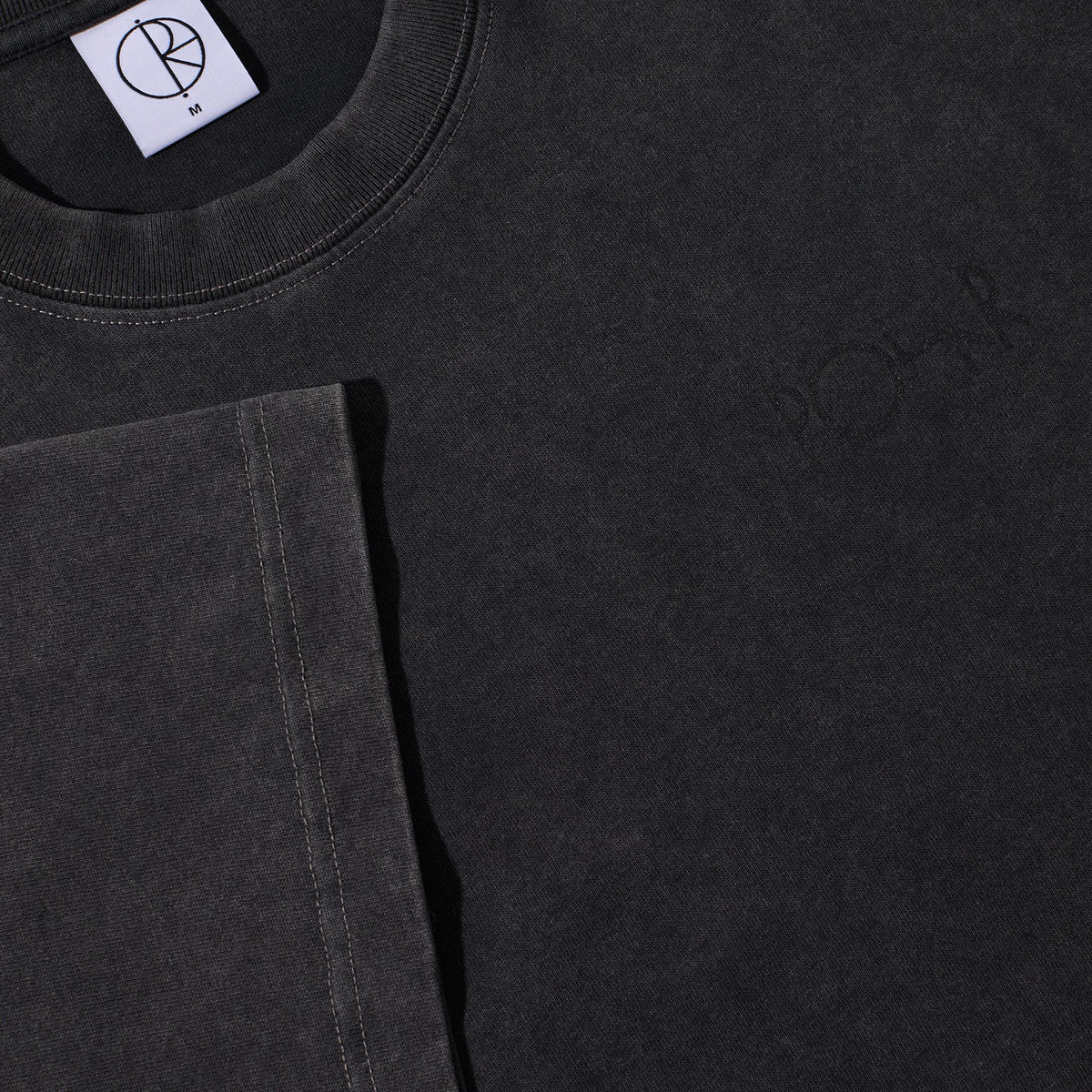 Polar Contrast Tee Stroke Logo Silver Black/Black Tees Polar Skate Co 