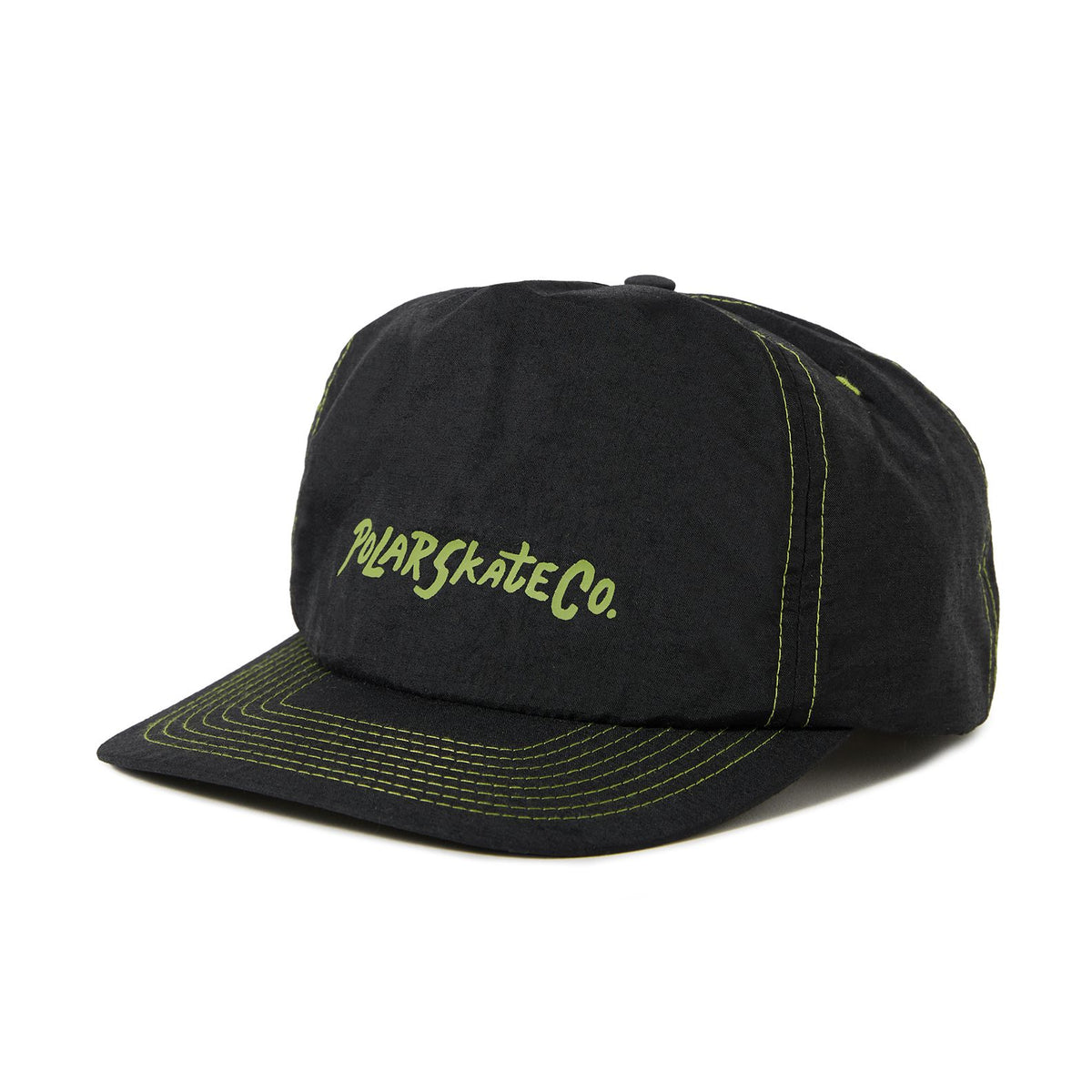 Polar Earl Cap Black/Lime Hats Polar Skate Co 