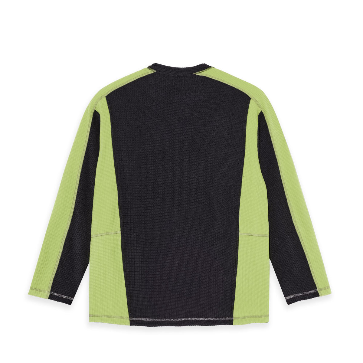 Polar Grid Fleece Sweater Black/Chartreuse crewnecks Polar Skate Co 
