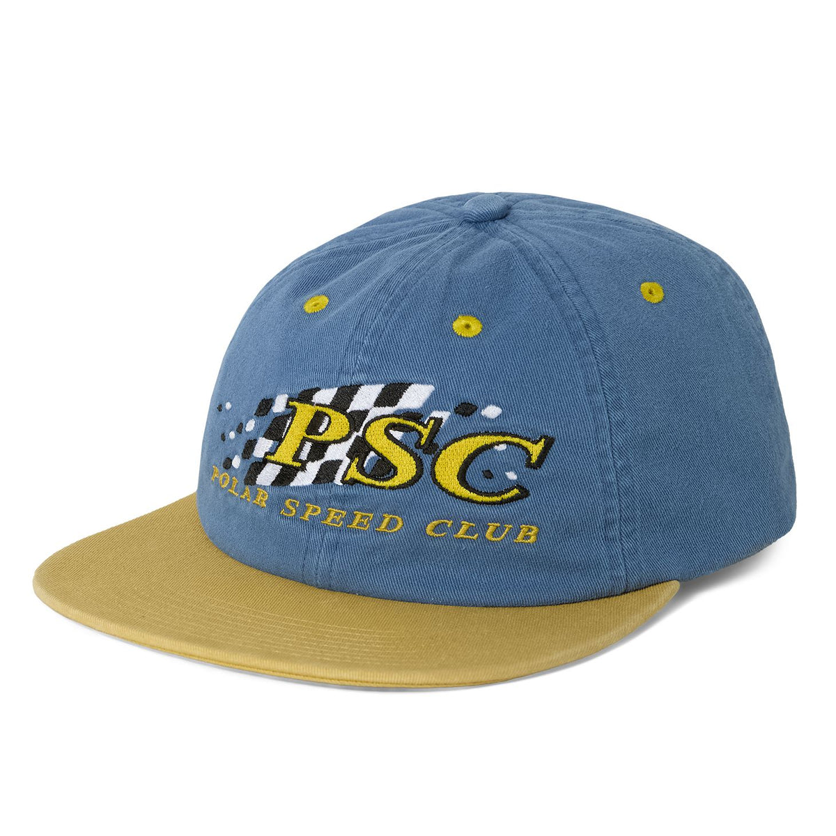 Polar Michael Speed Club Cap Blue/Yellow Hats Polar Skate Co 