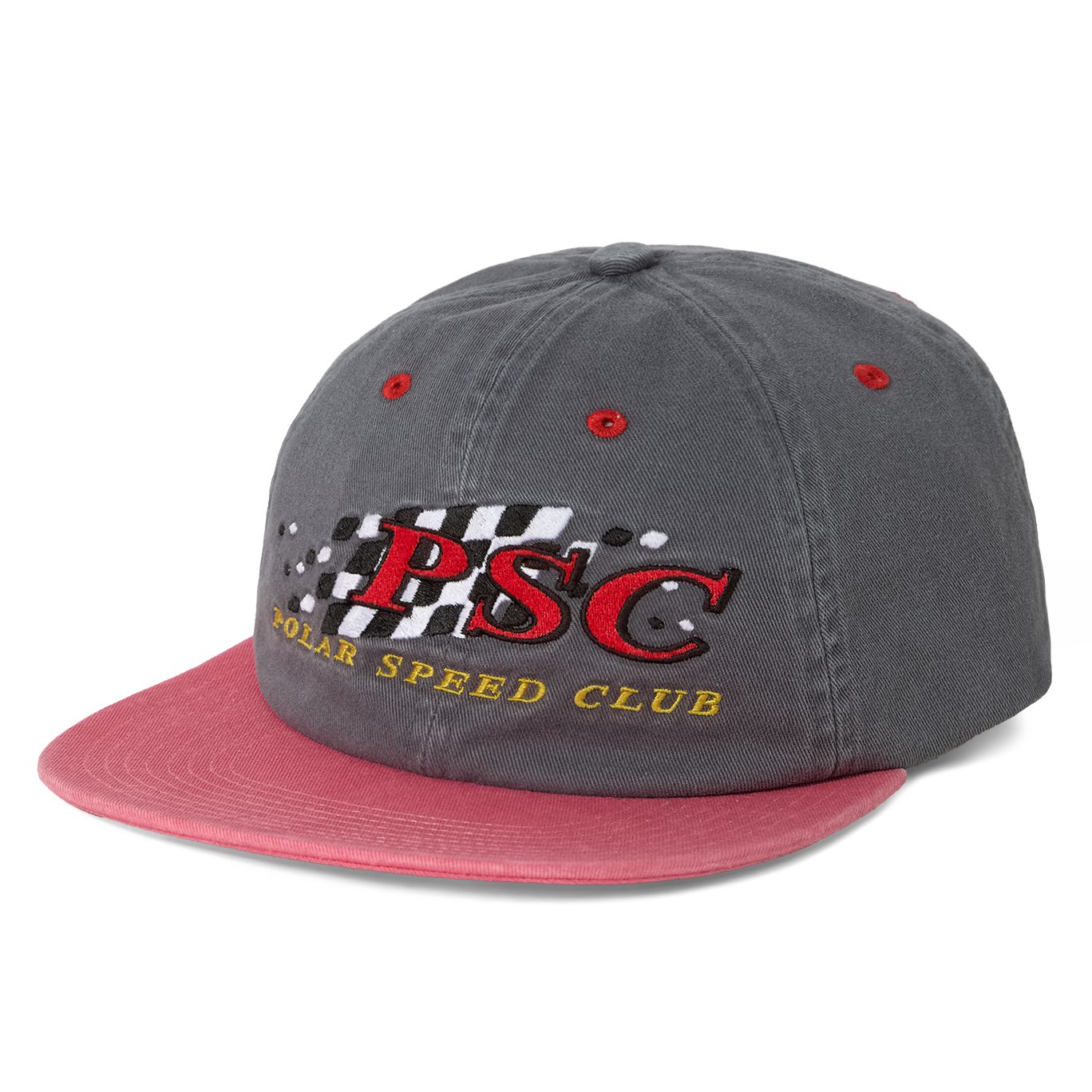 Polar Michael Speed Club Cap Grey/Red Hats Polar Skate Co 