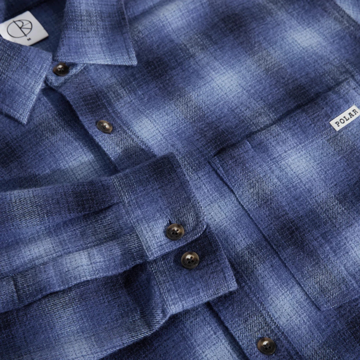 Polar Mitchell Shirt Shadow Check Blue shirts Polar Skate Co 