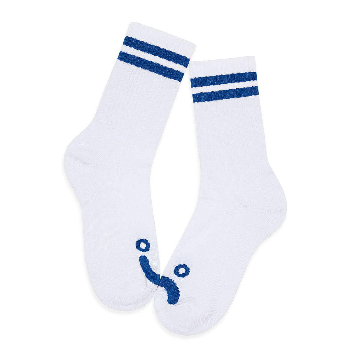Polar Rib Socks Happy/Sad White/Blue 9.5-12 socks Polar Skate Co 