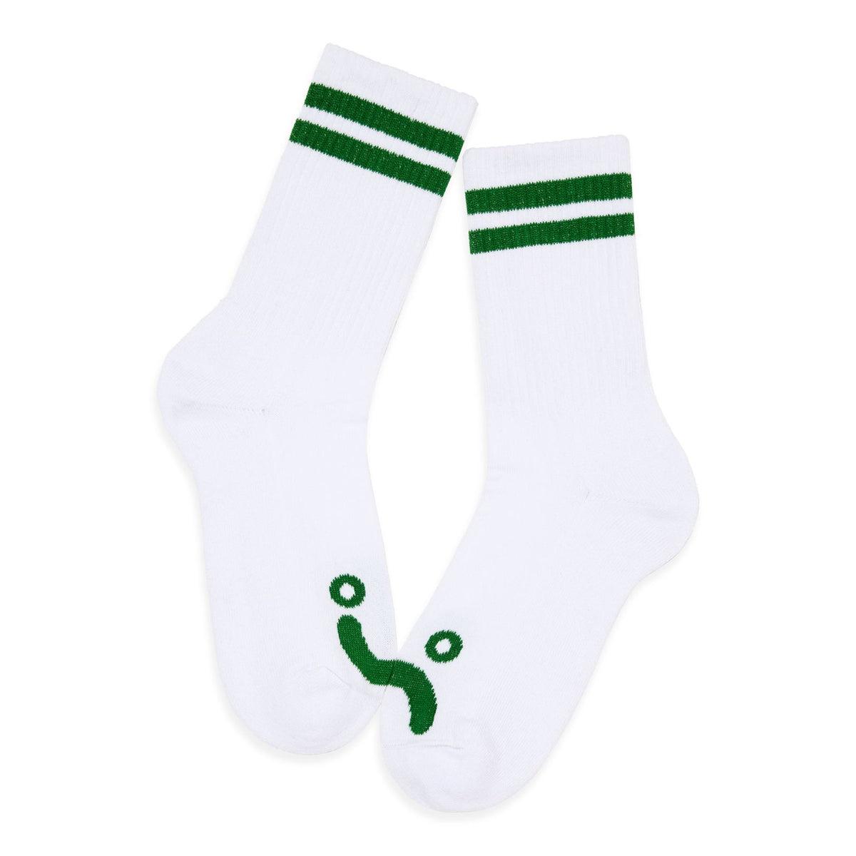 Polar Rib Socks Happy/Sad White/Green 9.5-12 socks Polar Skate Co 