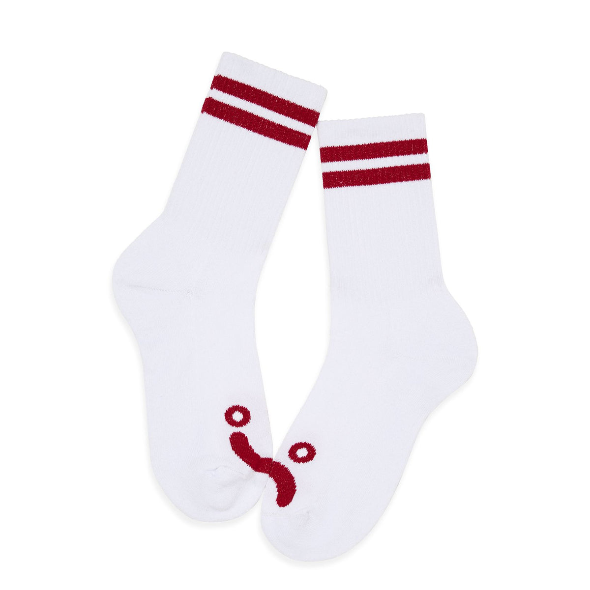 Polar Rib Socks Happy/Sad White/Red 9.5-12 socks Polar Skate Co 