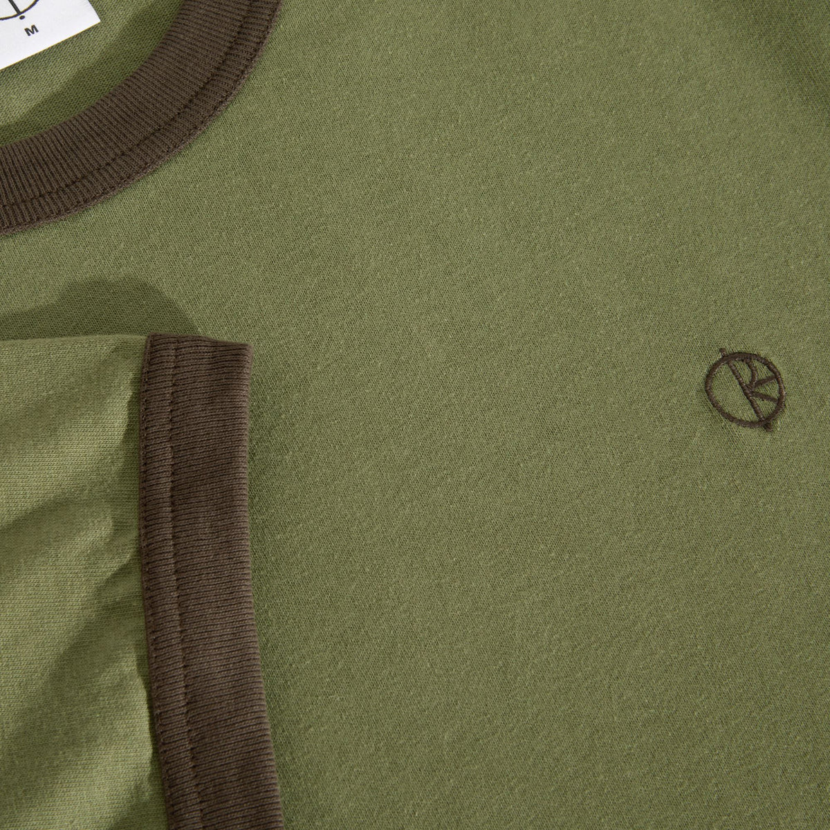 Polar Ringer Tee Cloud Army Green/Brown Tees Polar Skate Co 