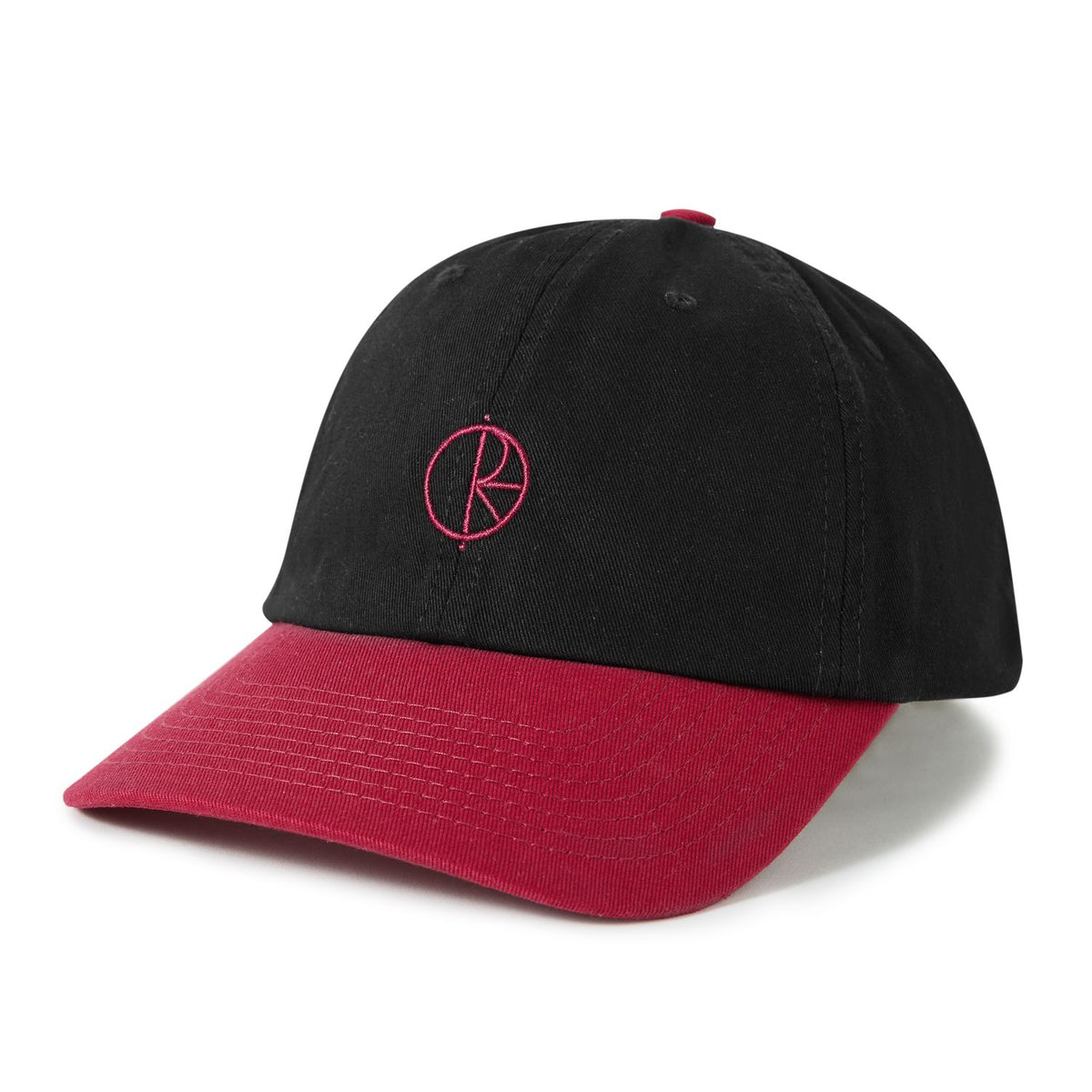 Polar Sai Cap Stroke Logo Black/Redcurrant hats Polar Skate Co 