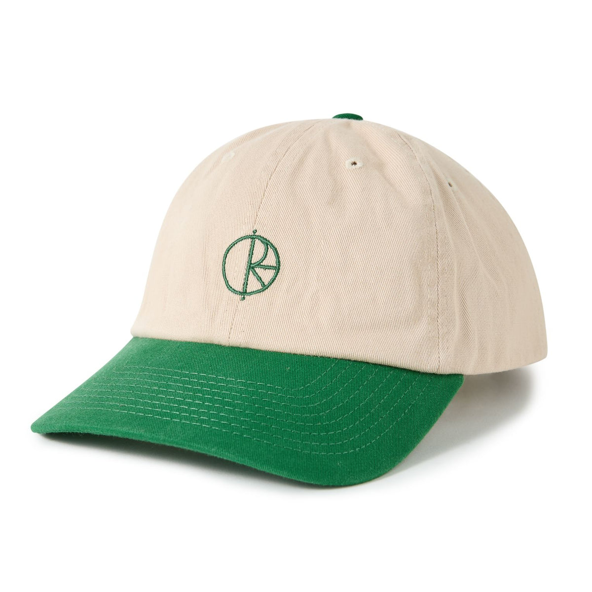 Polar Sai Cap Stroke Logo Ecru/Green hats Polar Skate Co 