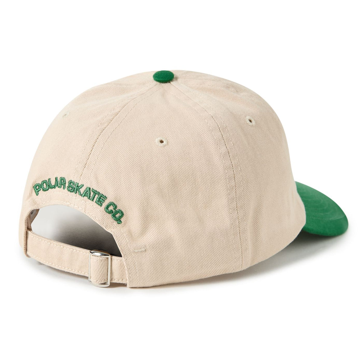 Polar Sai Cap Stroke Logo Ecru/Green hats Polar Skate Co 