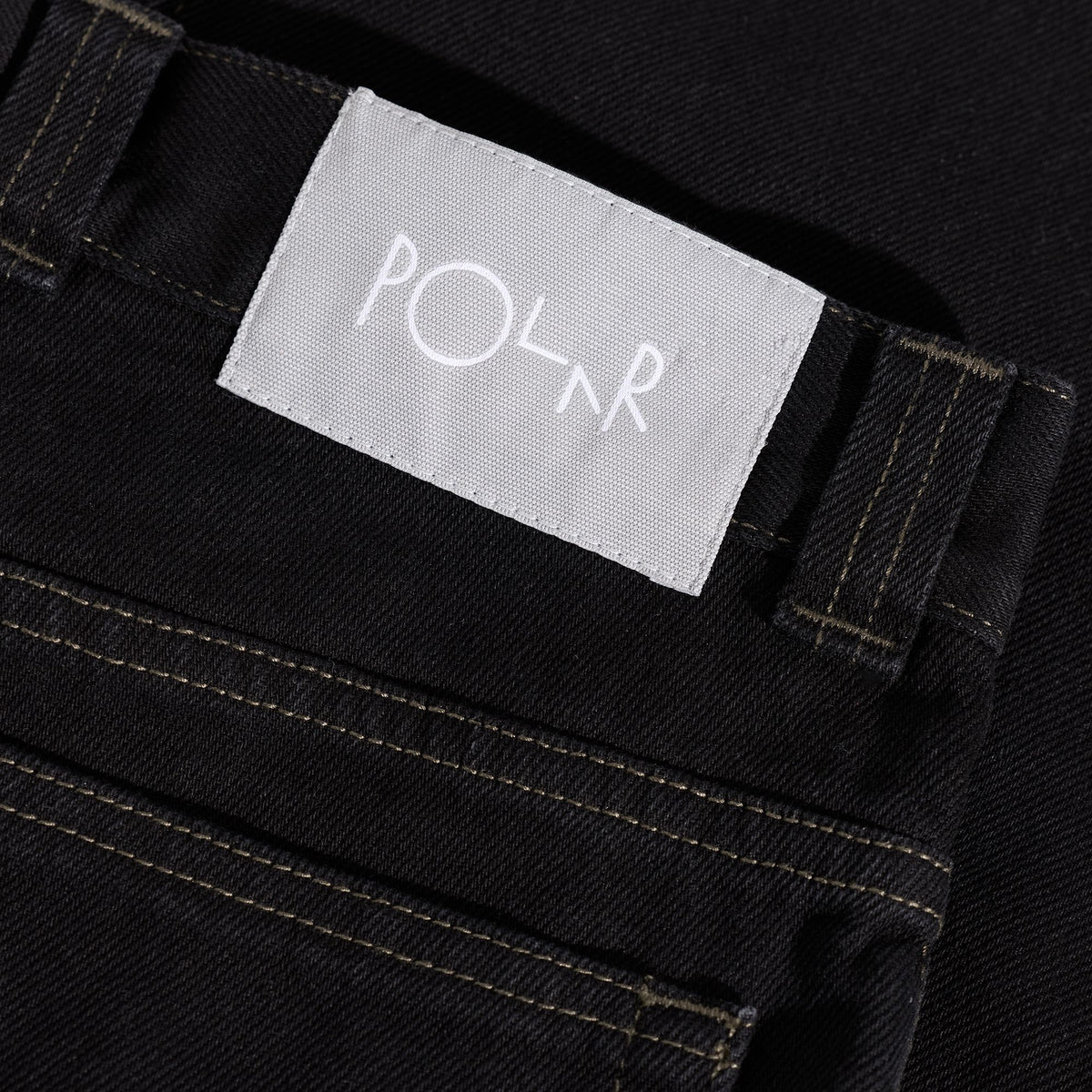 Polar Skate Co '93! Contrast Stitch Denim Black/Dark Olive Pants Polar Skate Co 