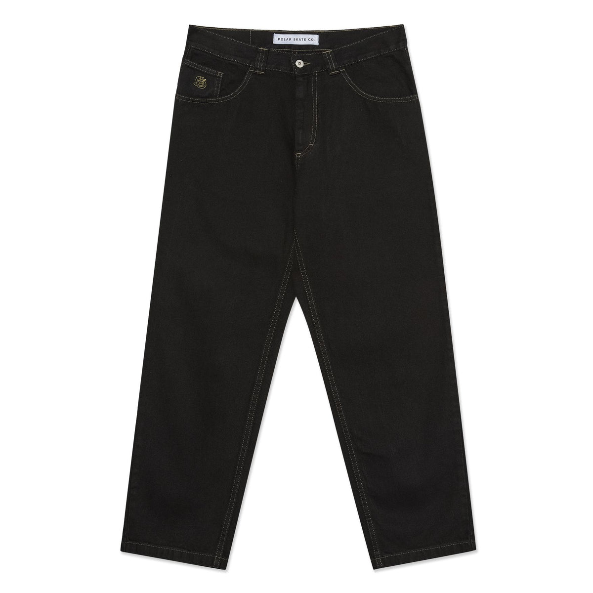 Polar Skate Co '93! Contrast Stitch Denim Black/Dark Olive Pants Polar Skate Co 