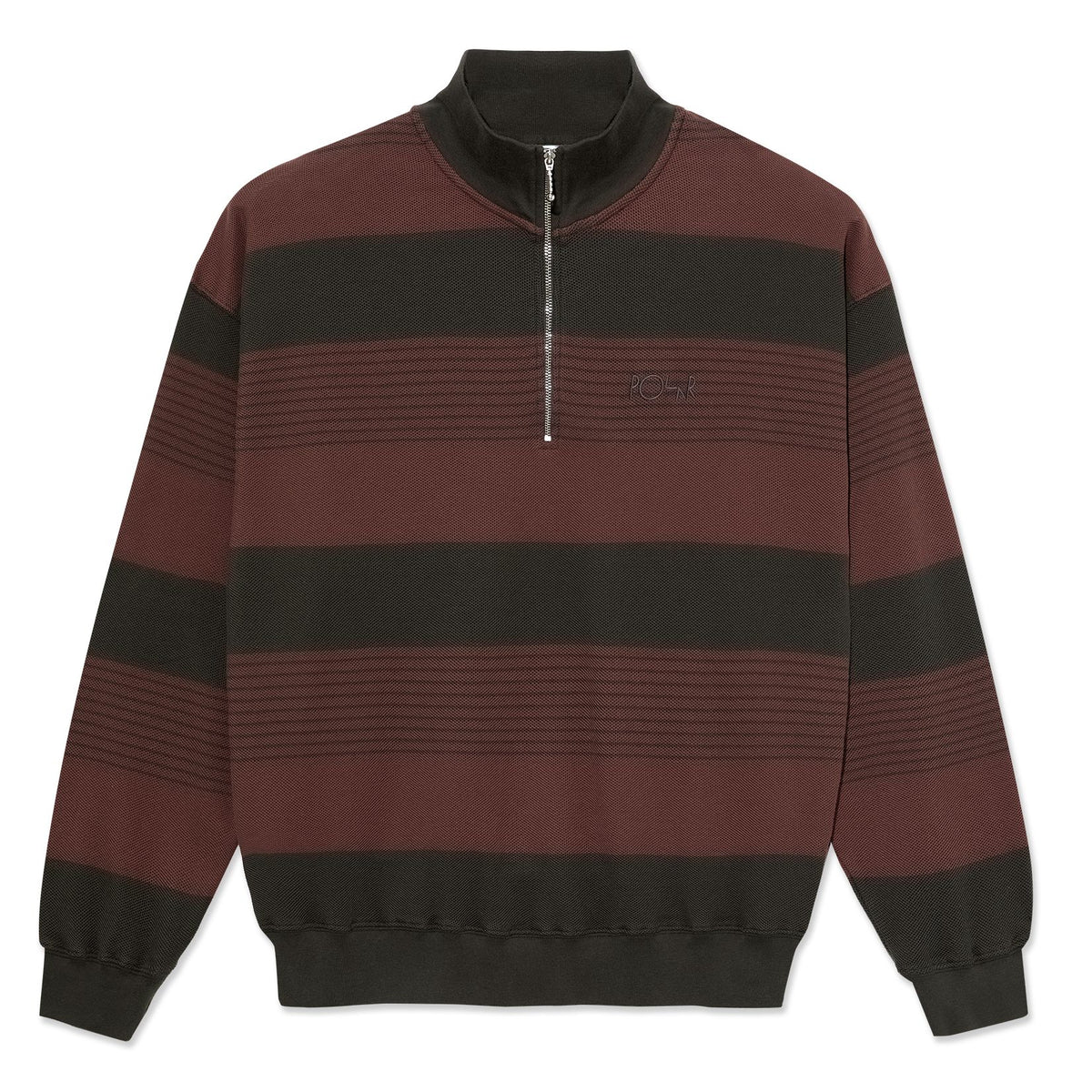 Polar Surf Half Zip L/S Shirt Dirty Black/Brownstone sweaters Polar Skate Co 