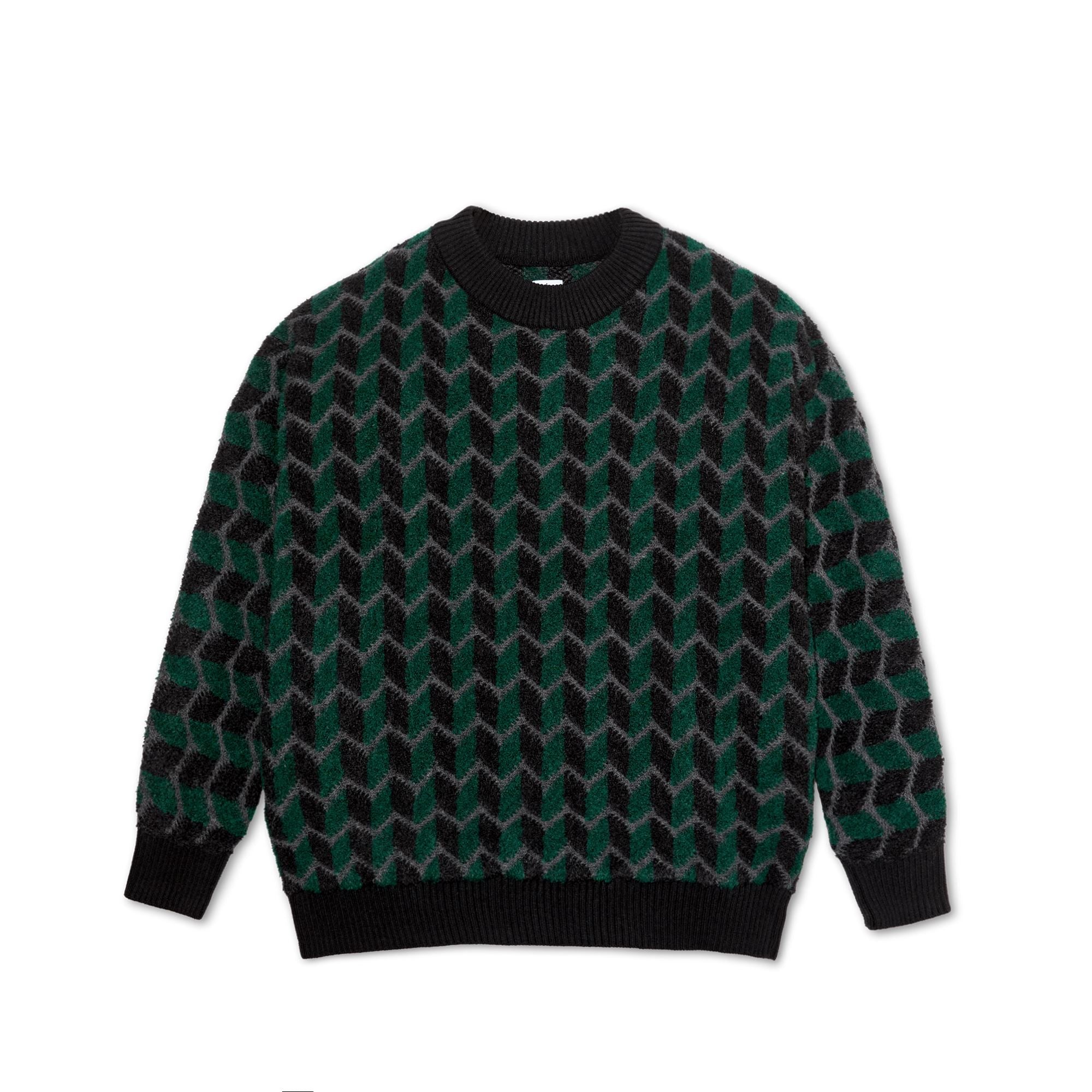 Polar Zig Zag Knit Sweater Black/Dark Teal sweaters Polar Skate Co 