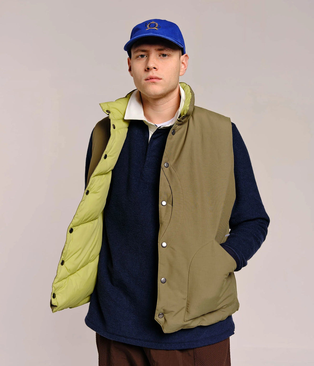 Pop Trading Co Quilted Reverisble Vest Four Leaf Clover jackets Pop Trading Co 