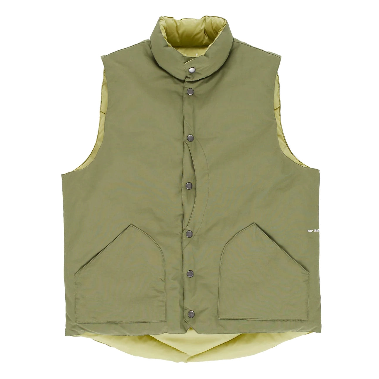 Pop Trading Co Quilted Reverisble Vest Four Leaf Clover jackets Pop Trading Co 