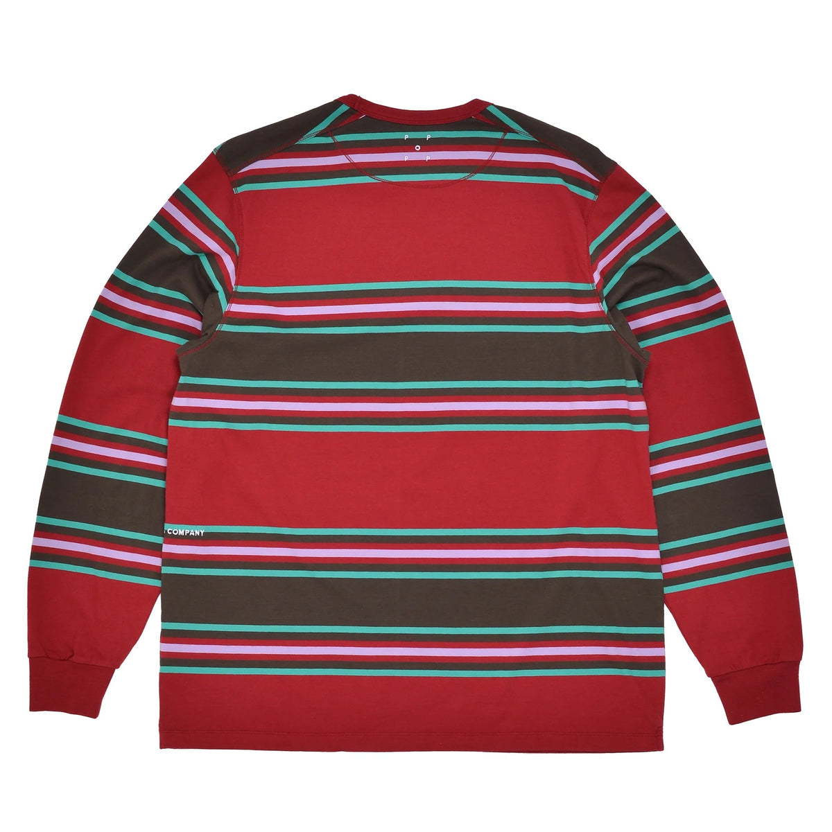Pop Trading Co Striped L/S Shirt Rio Red shirts Pop Trading Co 