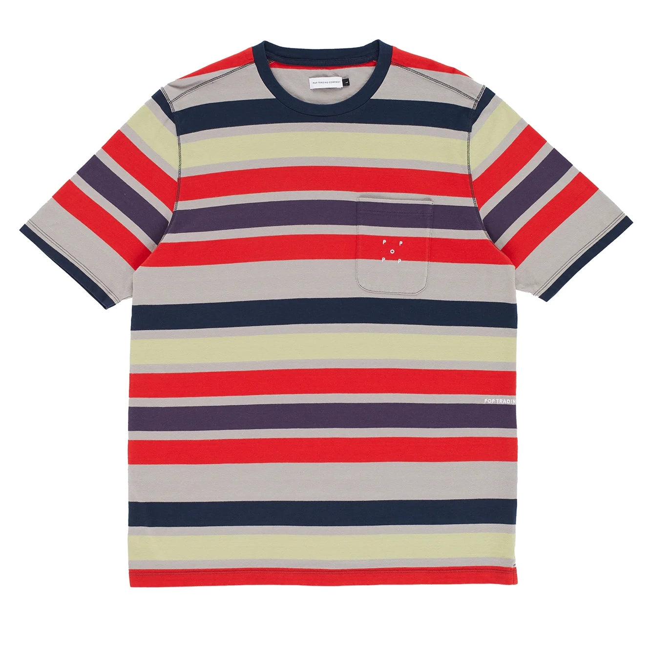 Pop Trading Co Striped Pocket Tee Multicolor Tees Pop Trading Co 