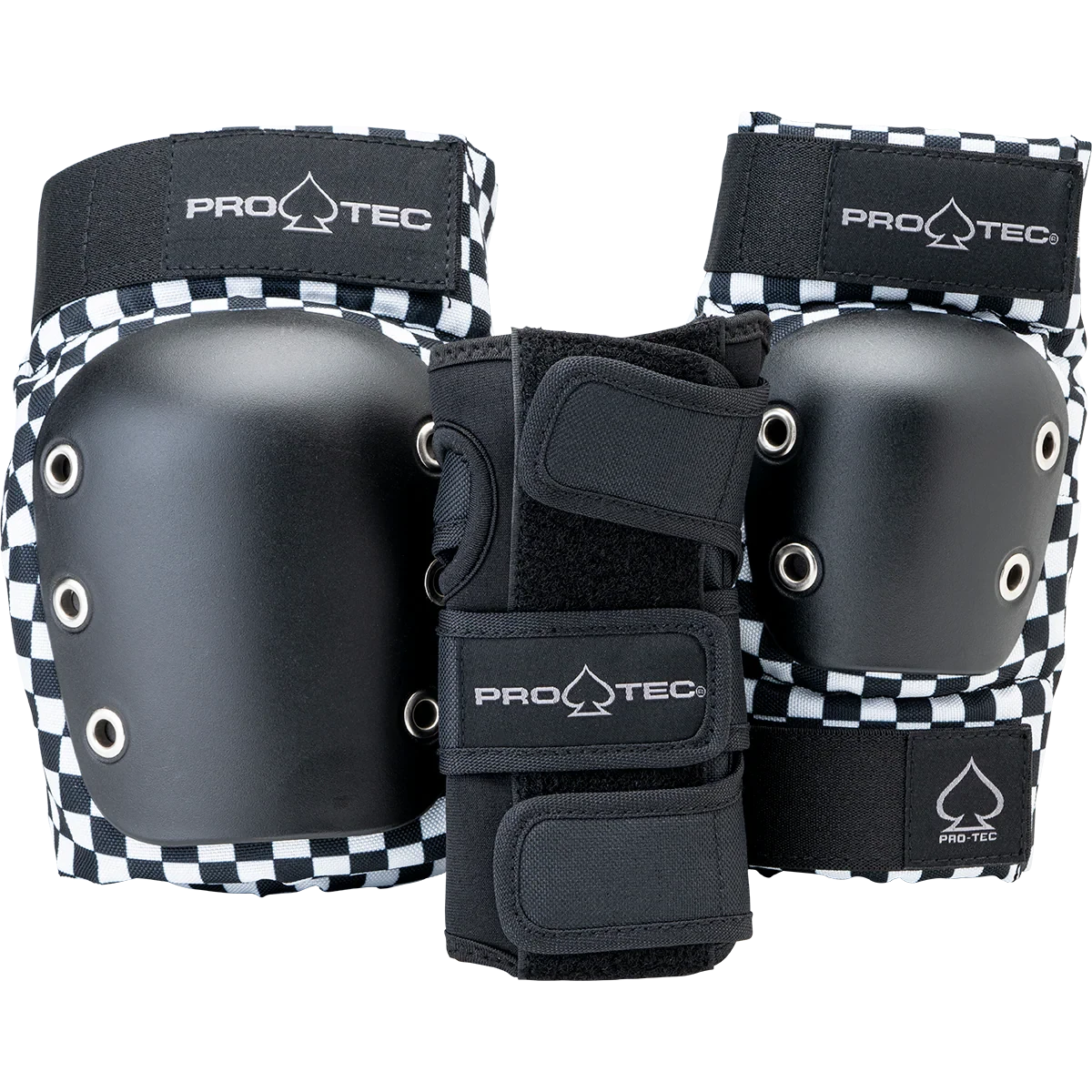 Pro Tec 3 Pack Open Back Pad Set Checker (Various Sizing) safety gear Pro Tec 