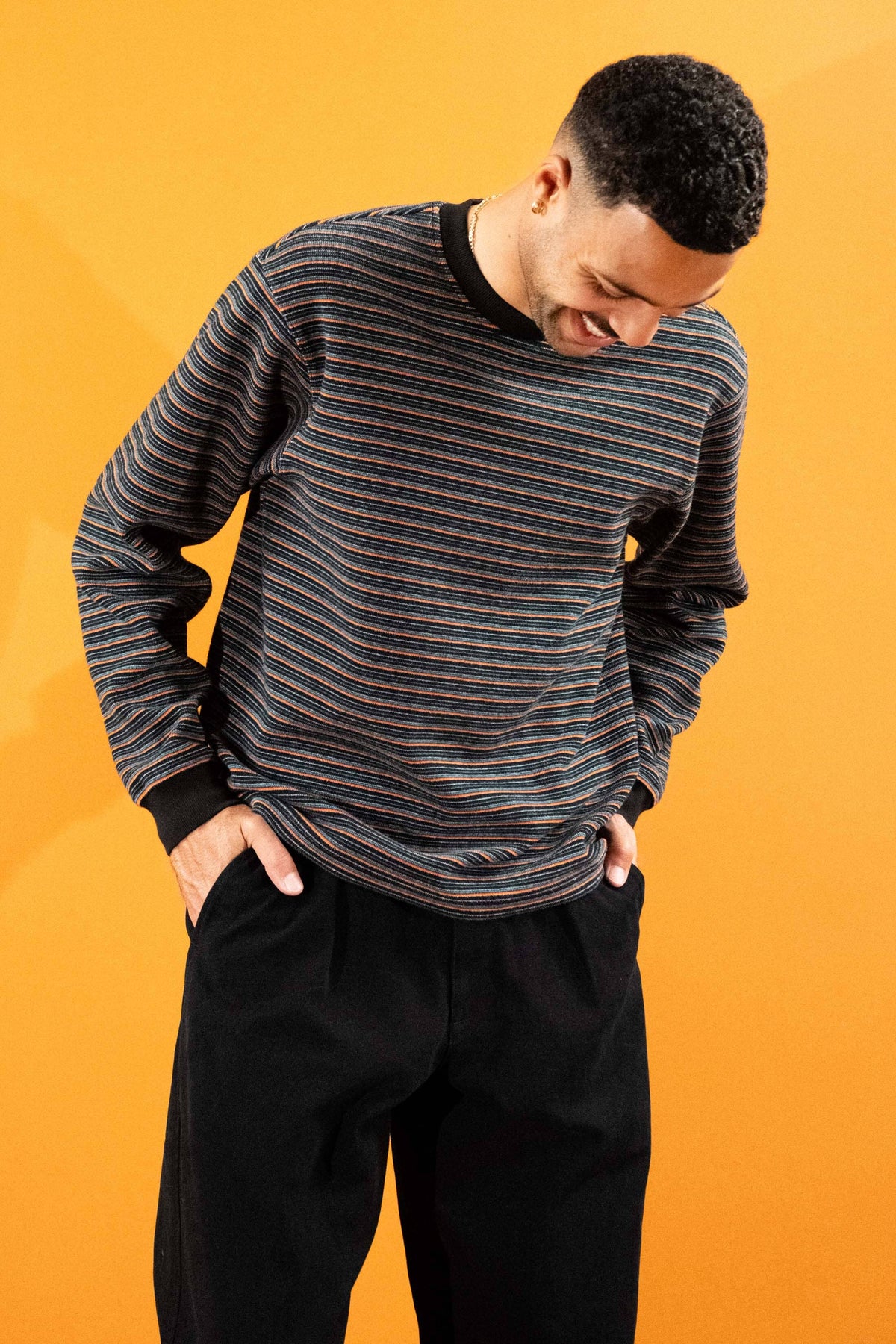 Quasi Verve Striped Knit Black crewnecks Quasi 