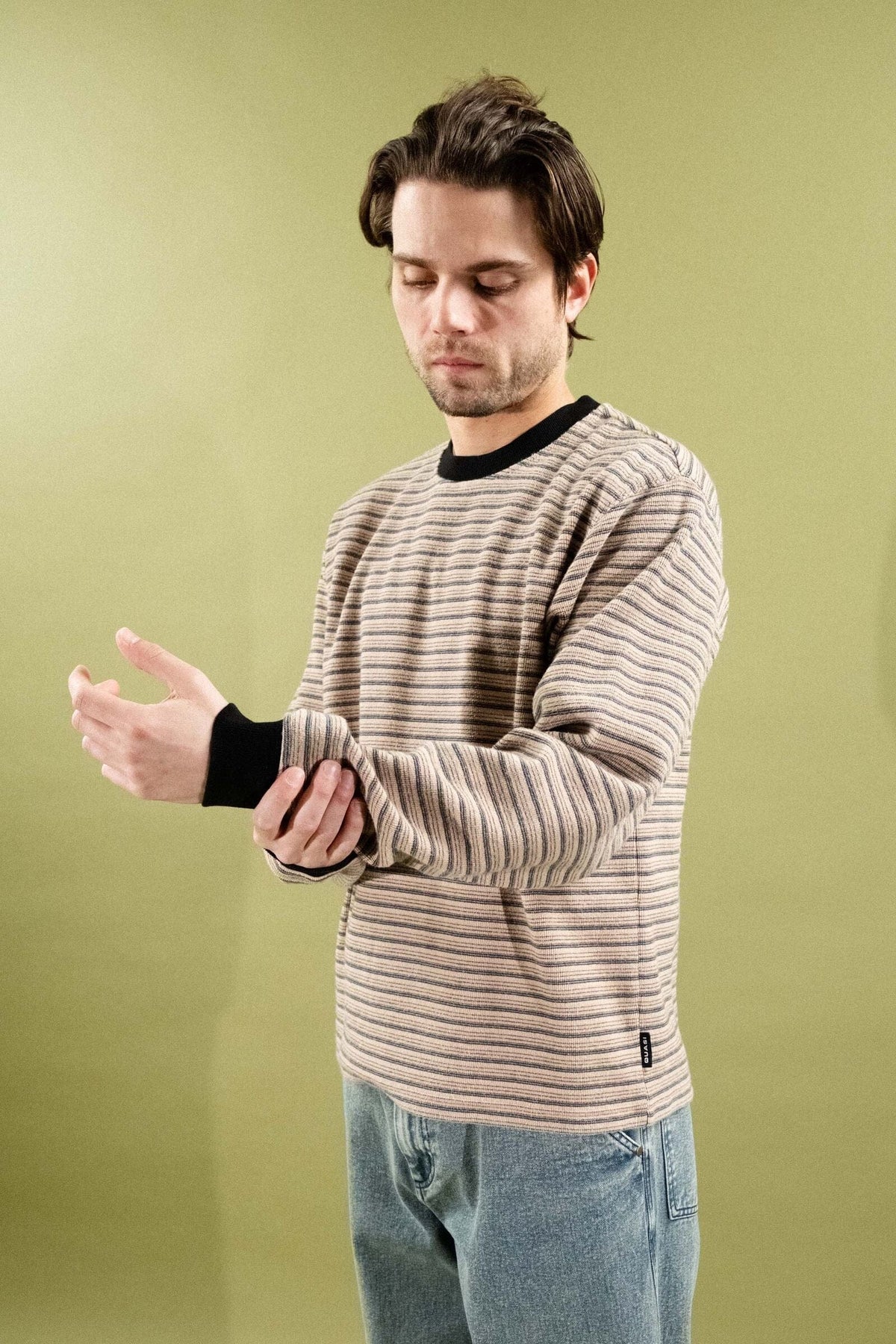 Quasi Verve Striped Knit Cream crewnecks Quasi 