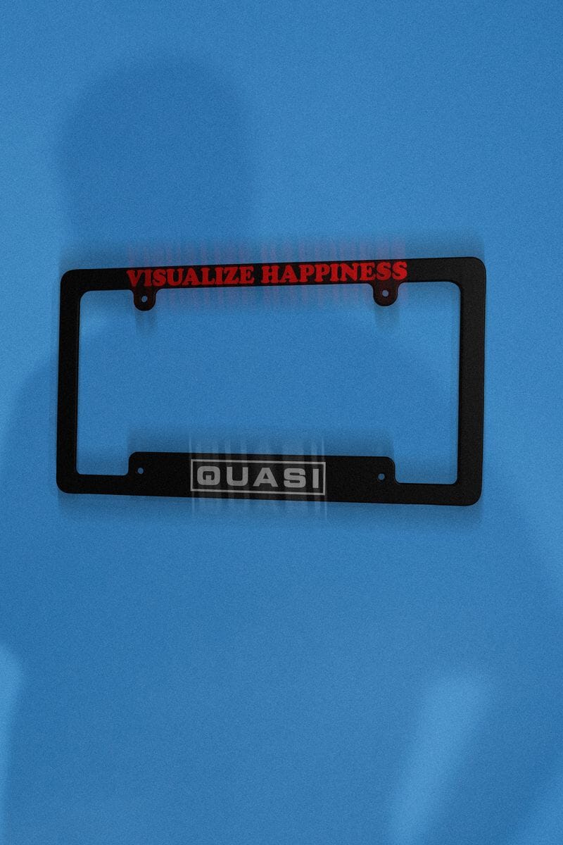 Quasi Visualize Happiness License Plate Frame accessories Quasi 