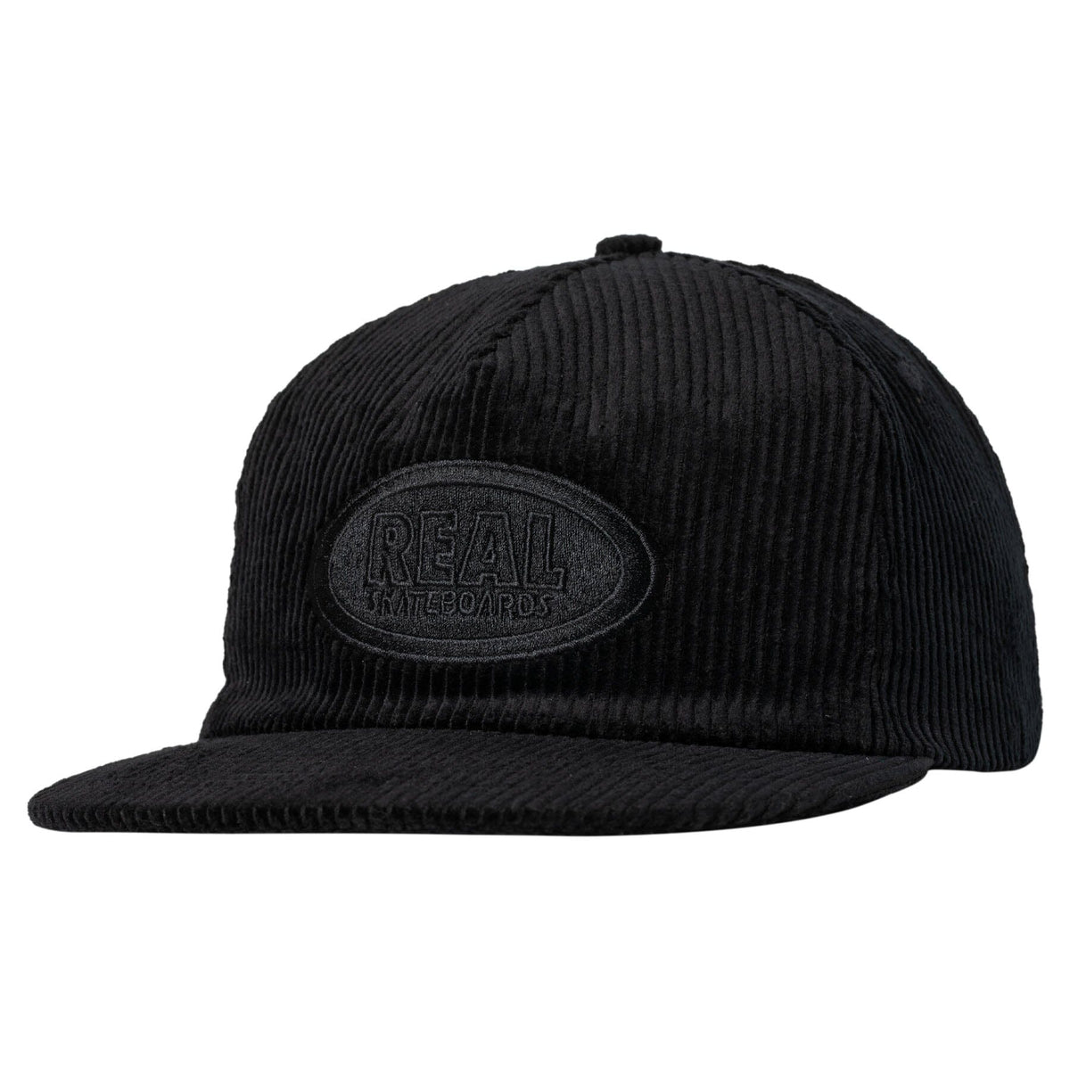 Real Oval Snapback Hat Black/Black Hats Real 