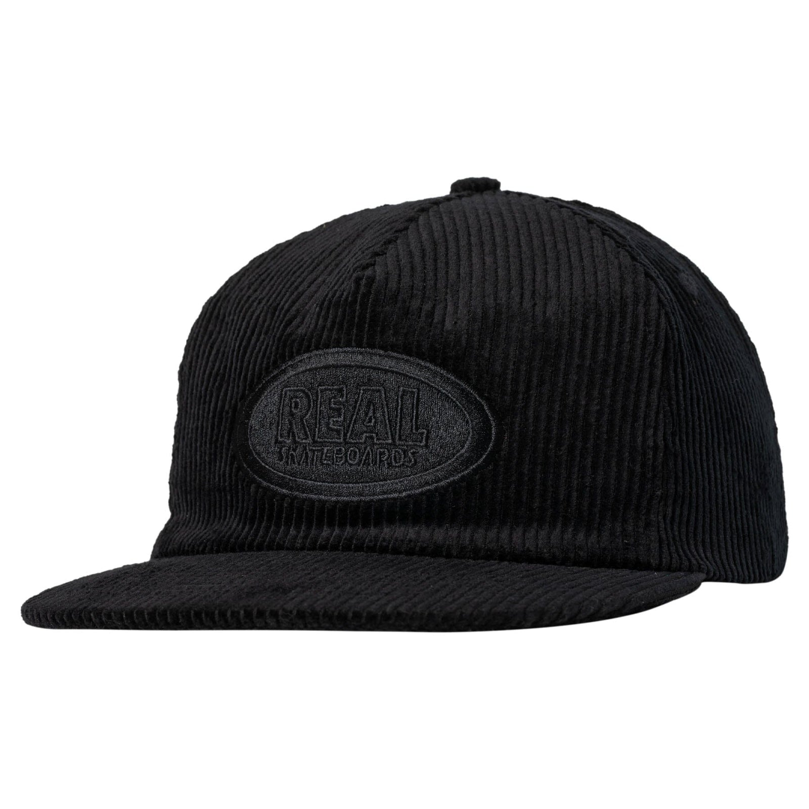 Real Oval Snapback Hat Black/Black Hats Real 