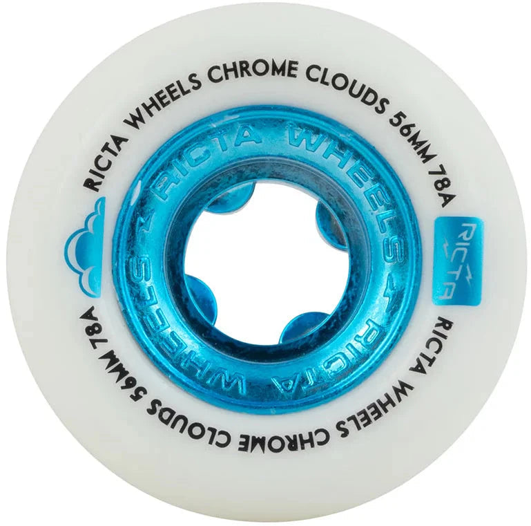 Ricta Chrome Clouds Wheels White/Blue 78A 56MM wheels Ricta 