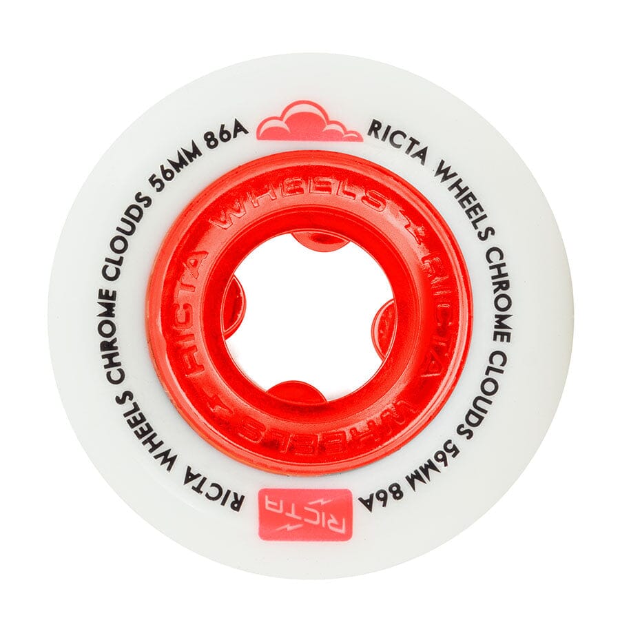 Ricta Chrome Clouds Wheels White/Red 86A 56MM wheels Ricta 