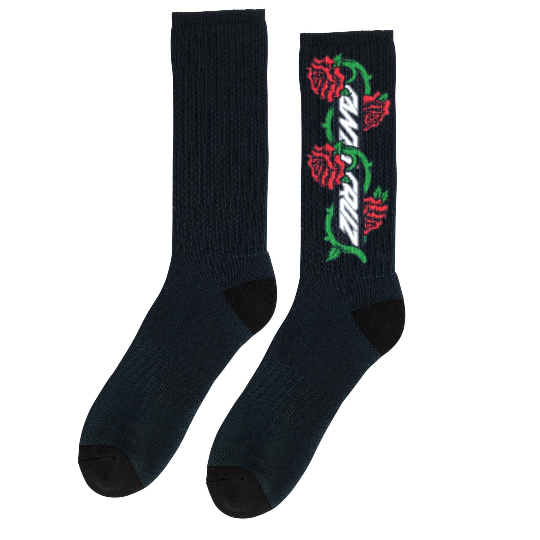 Santa Cruz Dressen Roses Vine Crew Socks Black socks Santa Cruz 