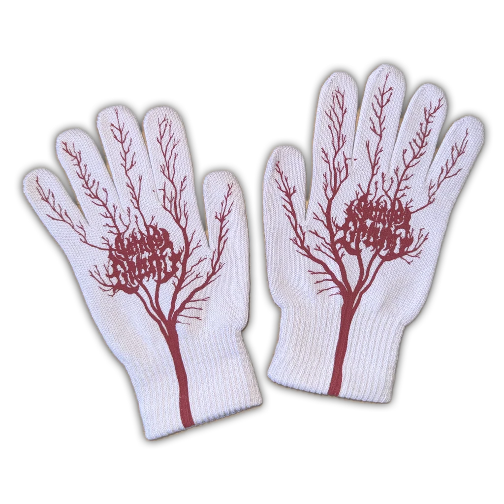 Satans Drano Vein Gloves White/Red accessories Satans Drano 