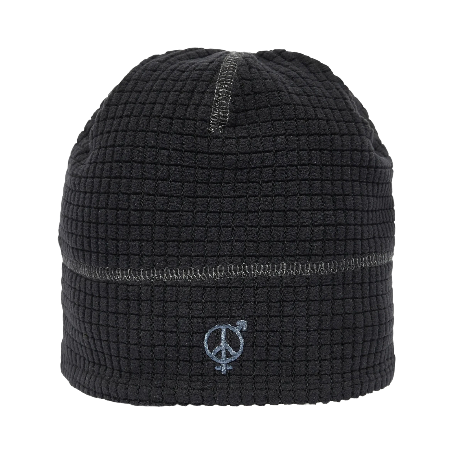 Sexhippies Reversible Grid Fleece Beanie Black/Mid Grey beanies Sexhippies 