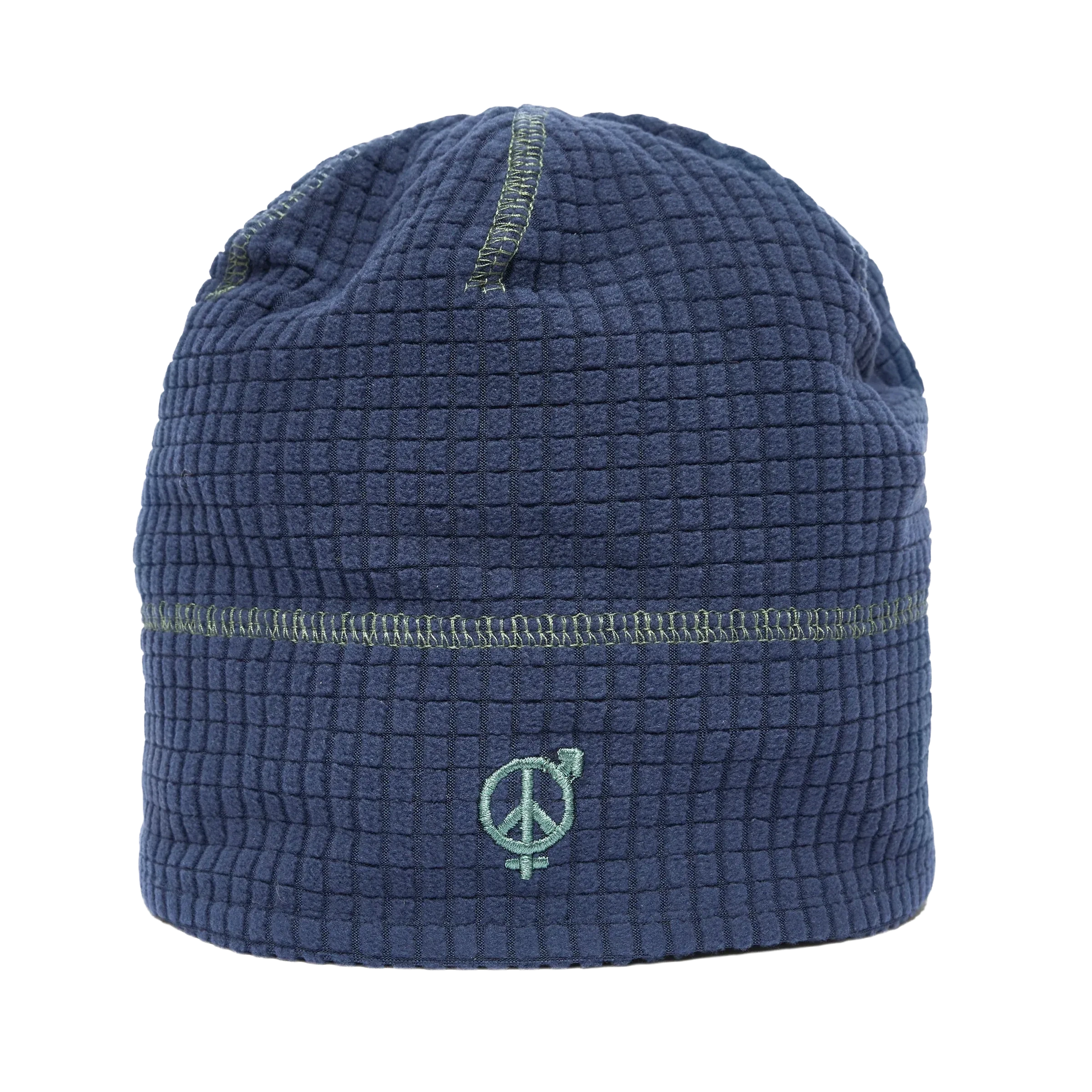 Golfickers ［HOLE 622］ G-Beanie 2026 Sexhippies Reversible Grid Fleece Beanie Navy/Sage - Coureur Goods