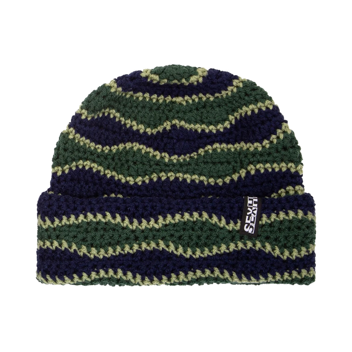 Sexhippies Wavelength Handknit Beanie Green/Blue beanies Sexhippies 