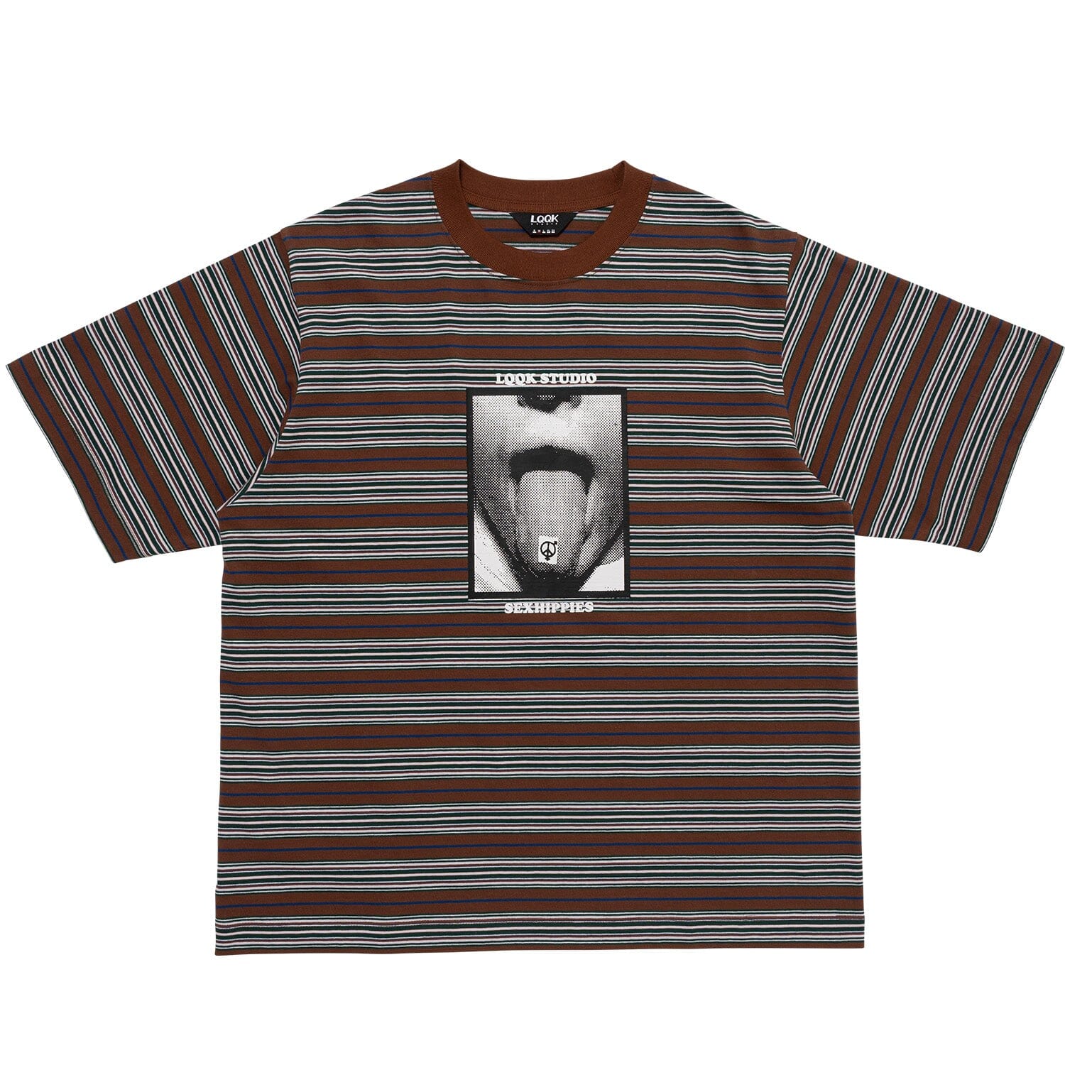 Sexhippies x LQQK Studio Multi Border Tee Stripe tees Sexhippies 