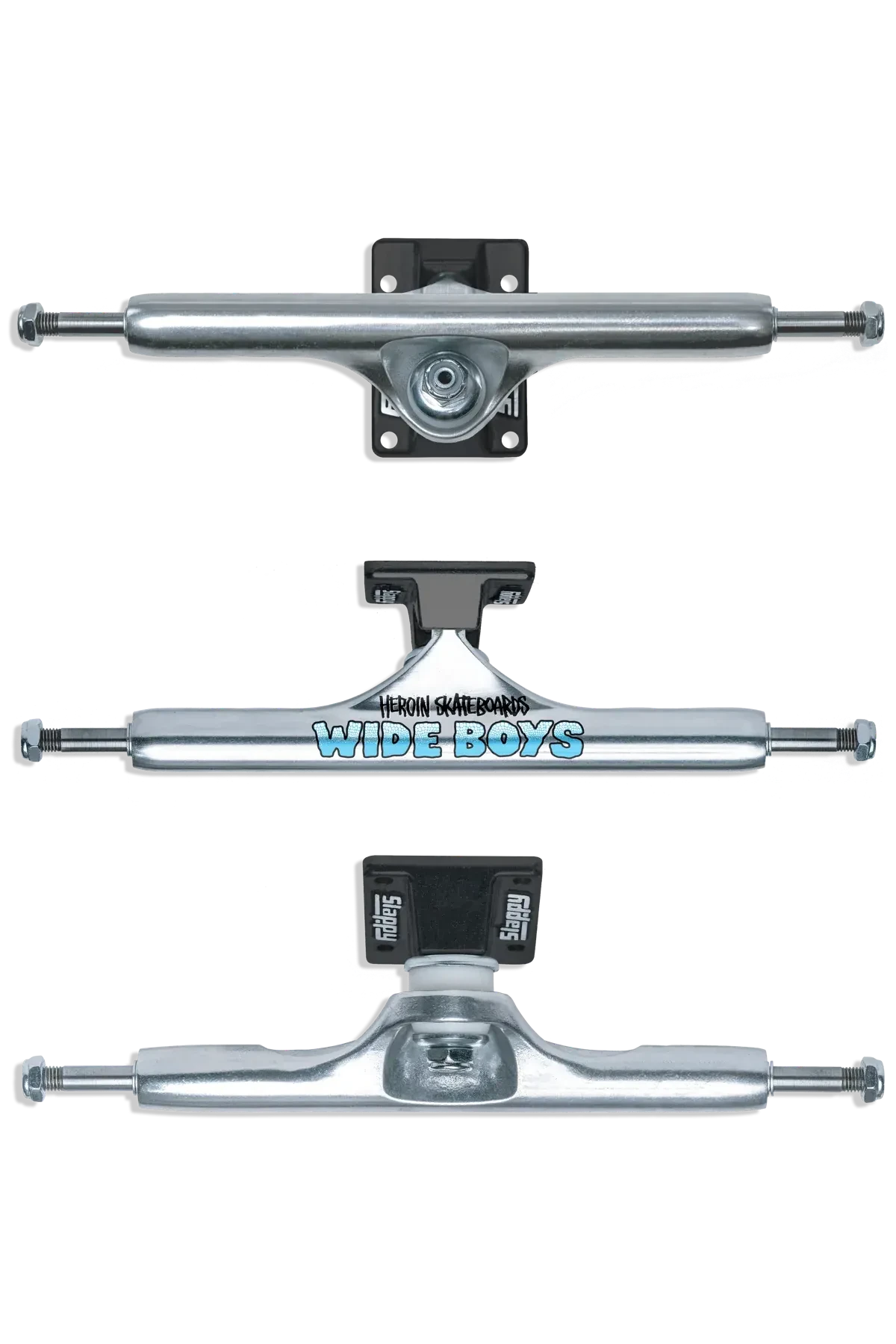 Slappy ST1 Hollow Wide Boys Trucks Polished/Black 11" trucks Slappy 