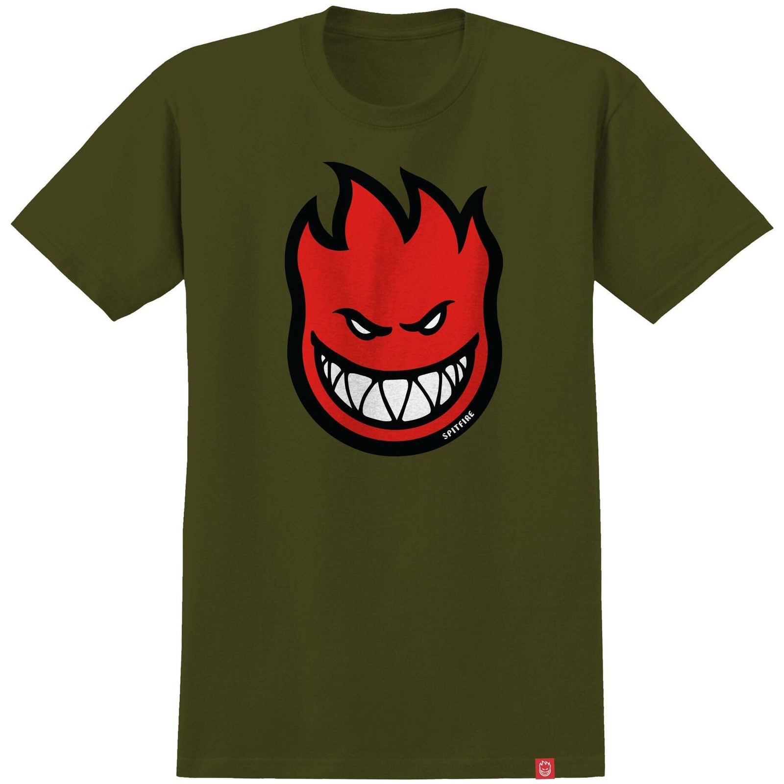 Spitfire Bighead Fill Tee Military Green/Red/Black tees Spitfire 