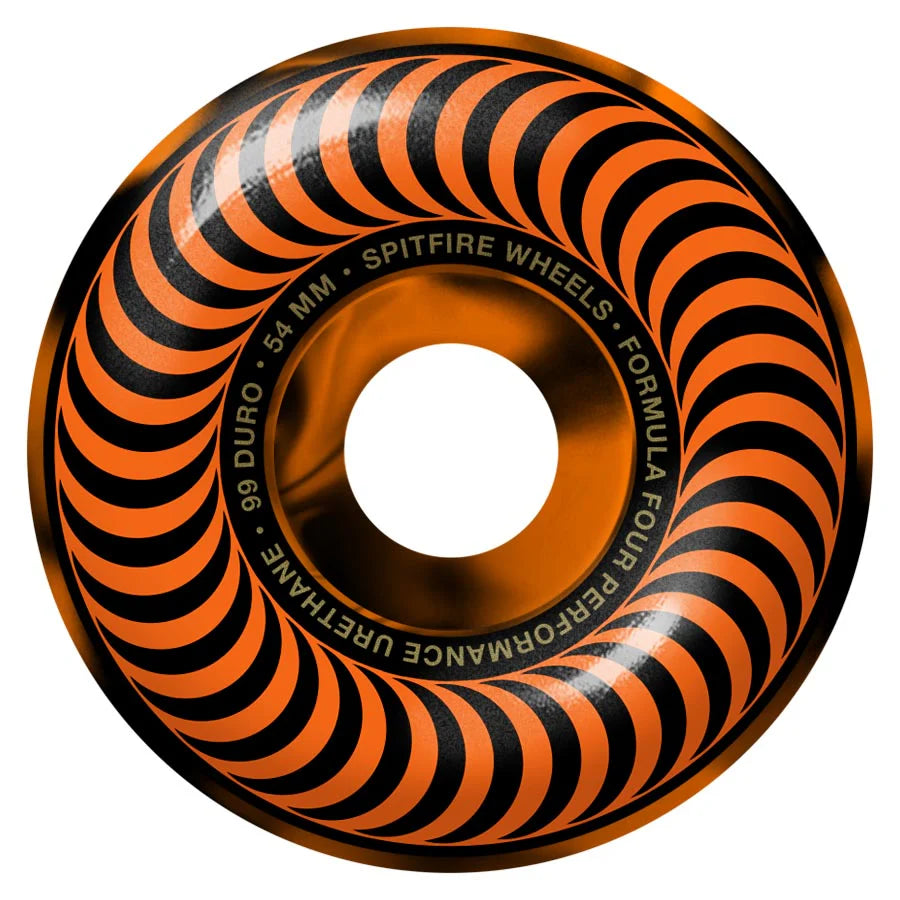 Spitfire F4 Classic Swirl Black/Orange 99A 52MM wheels Spitfire 