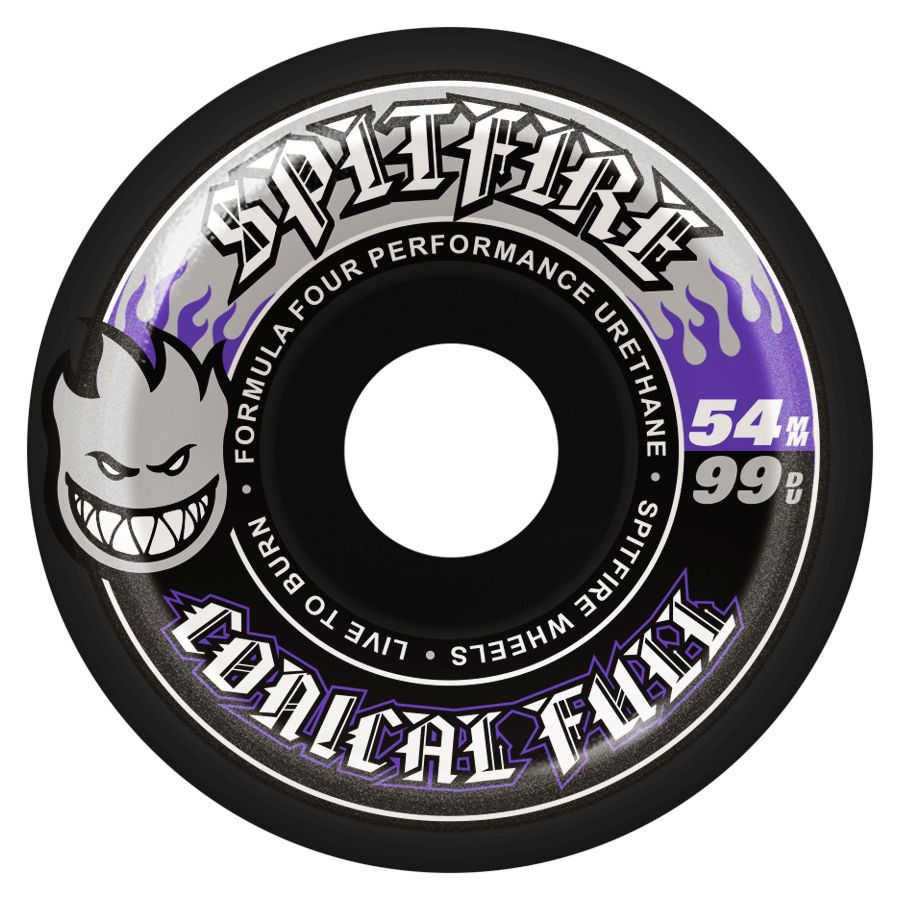 Spitfire F4 Conical Full Black Wheels 99A 54MM wheels Spitfire 