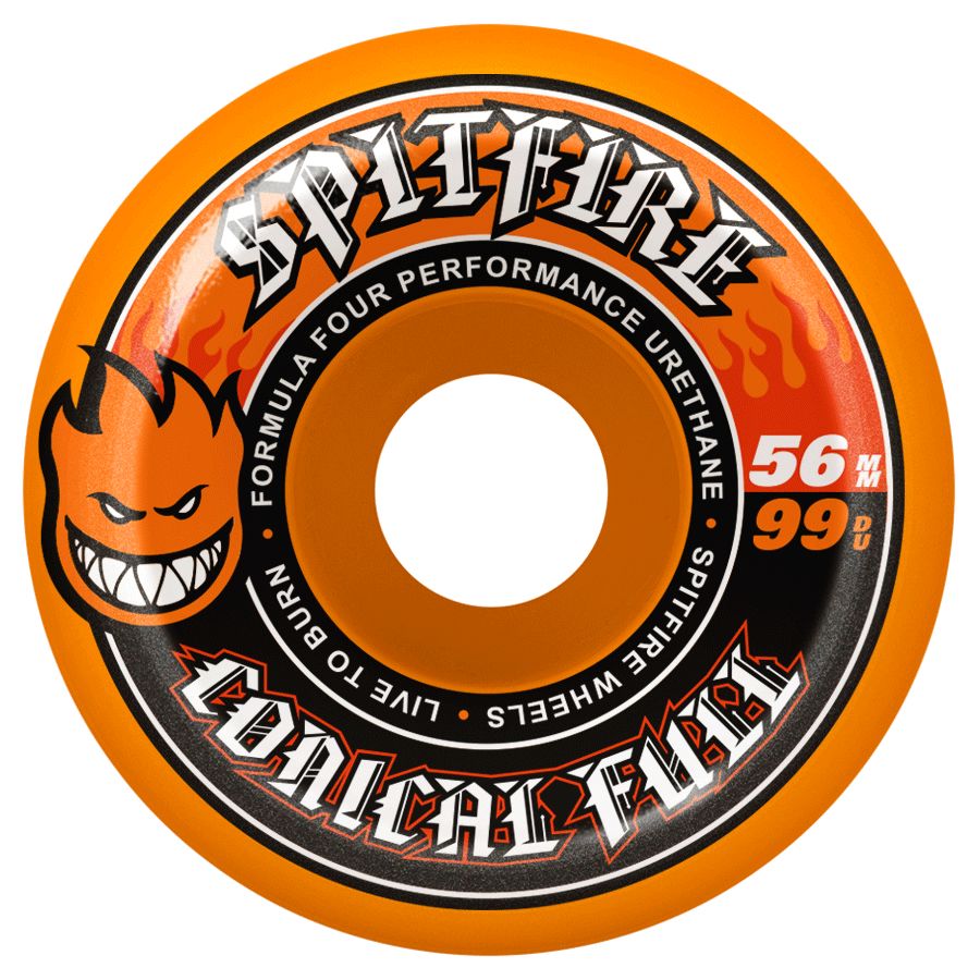 Spitfire F4 Conical Full Orange Wheels 99A 56MM wheels Spitfire 