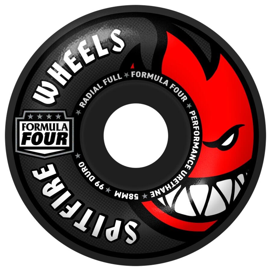 Spitfire F4 Radial Full Black Wheels 99A 58MM wheels Spitfire 