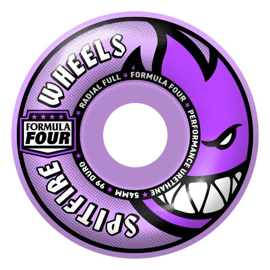 Spitfire F4 Radial Full Purple Wheels 99A 54MM wheels Spitfire 