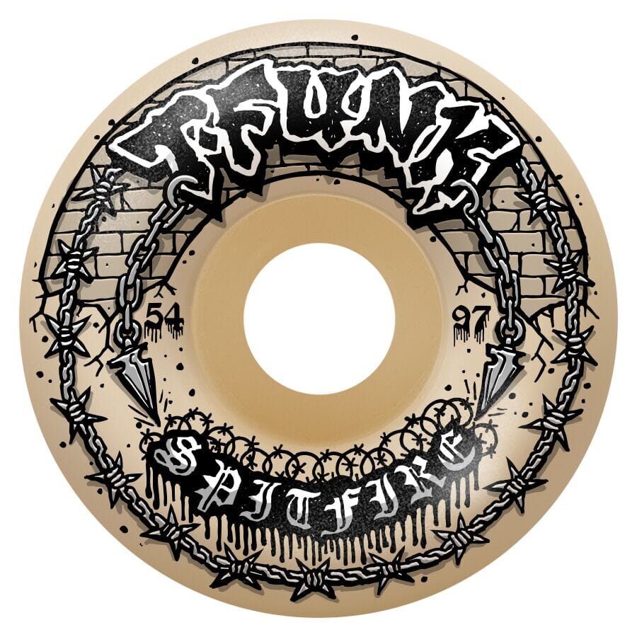 Spitfire F4 T-Funk Raw Radial Full Wheels 97A 54MM wheels Spitfire 