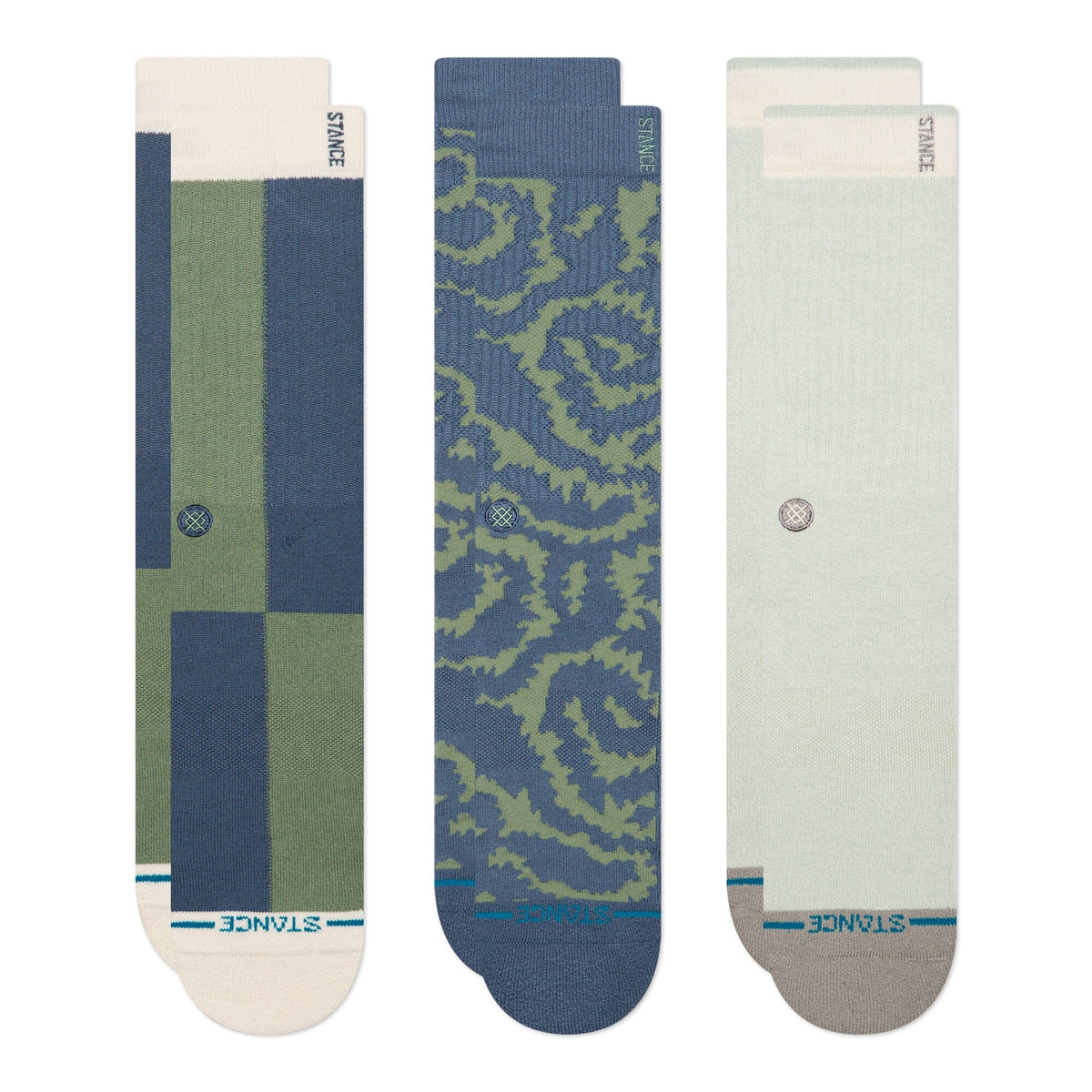 Stance All Terrain Crew Sock 3 Pack Green Socks Stance 