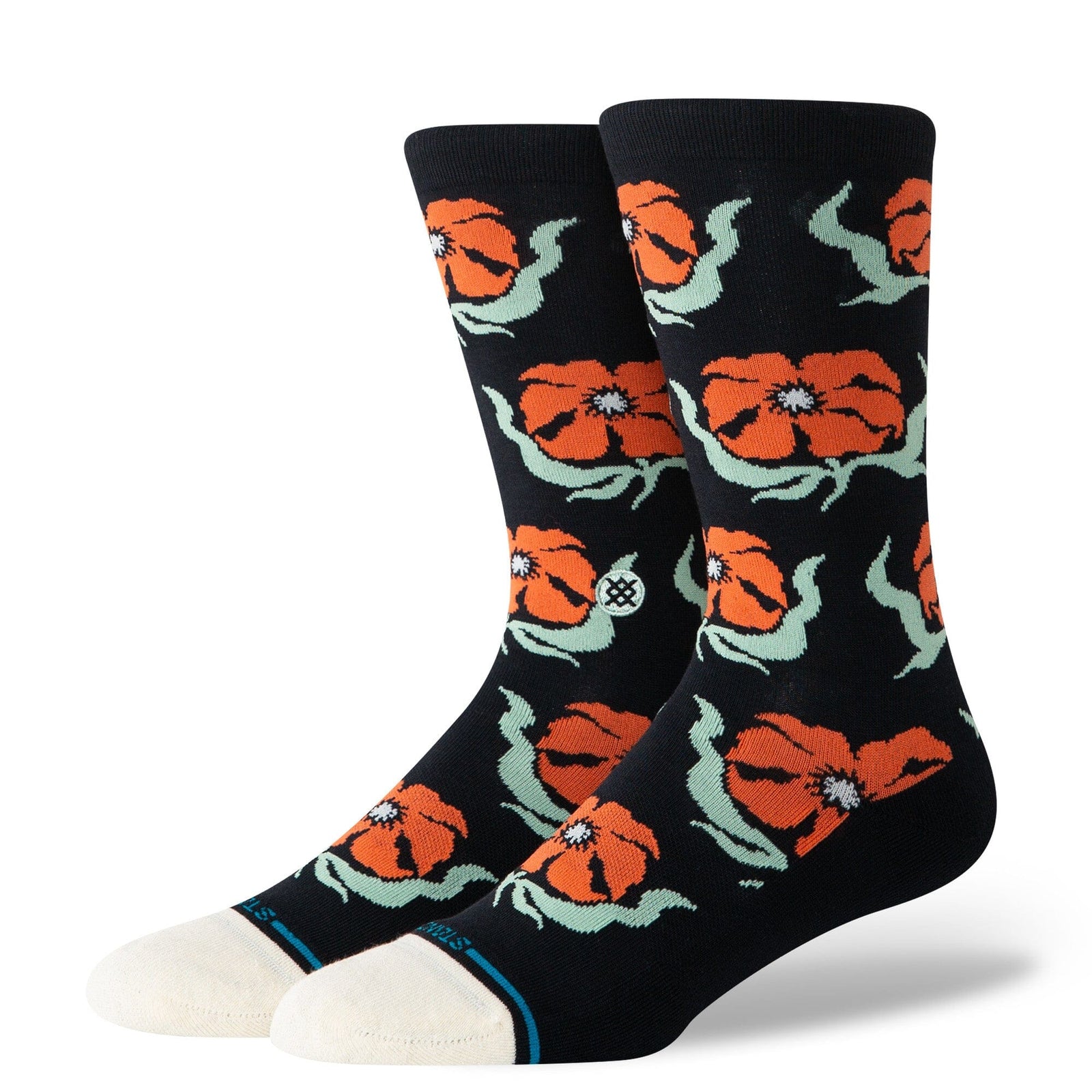 Stance Broadcast Floral Crew Sock Black Socks Stance 