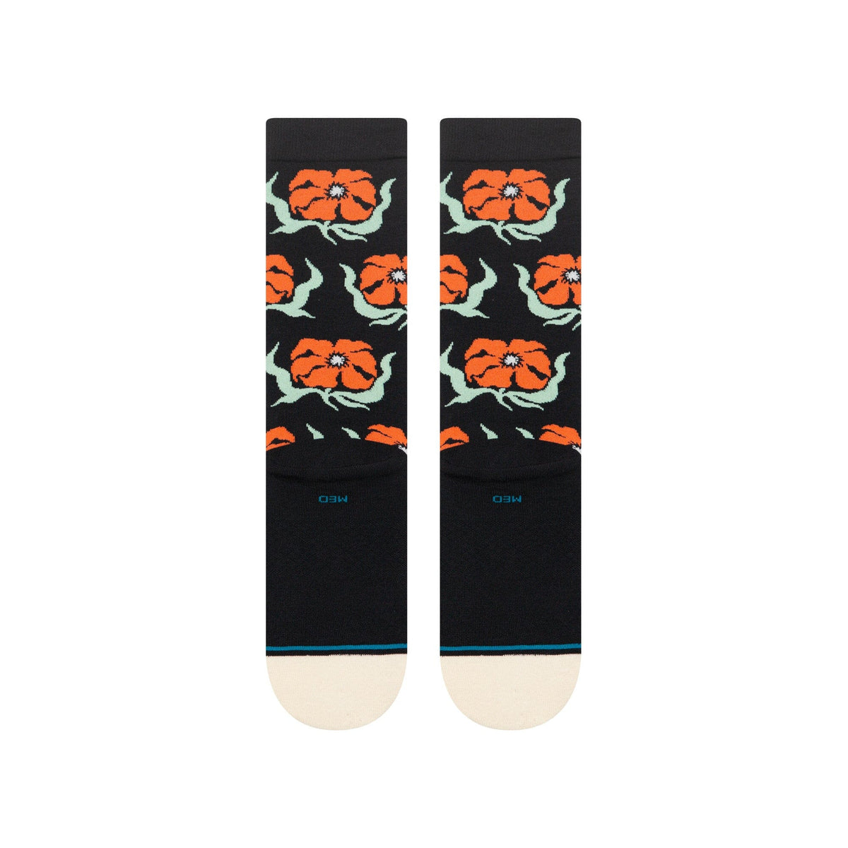 Stance Broadcast Floral Crew Sock Black Socks Stance 