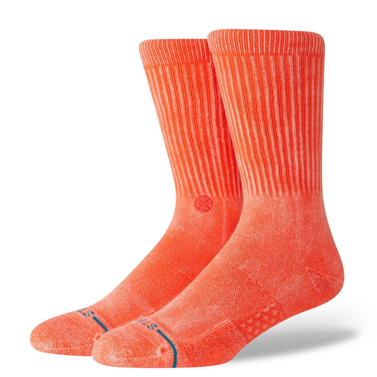 Stance Icon Dyed Crew Socks Coral Socks Stance 