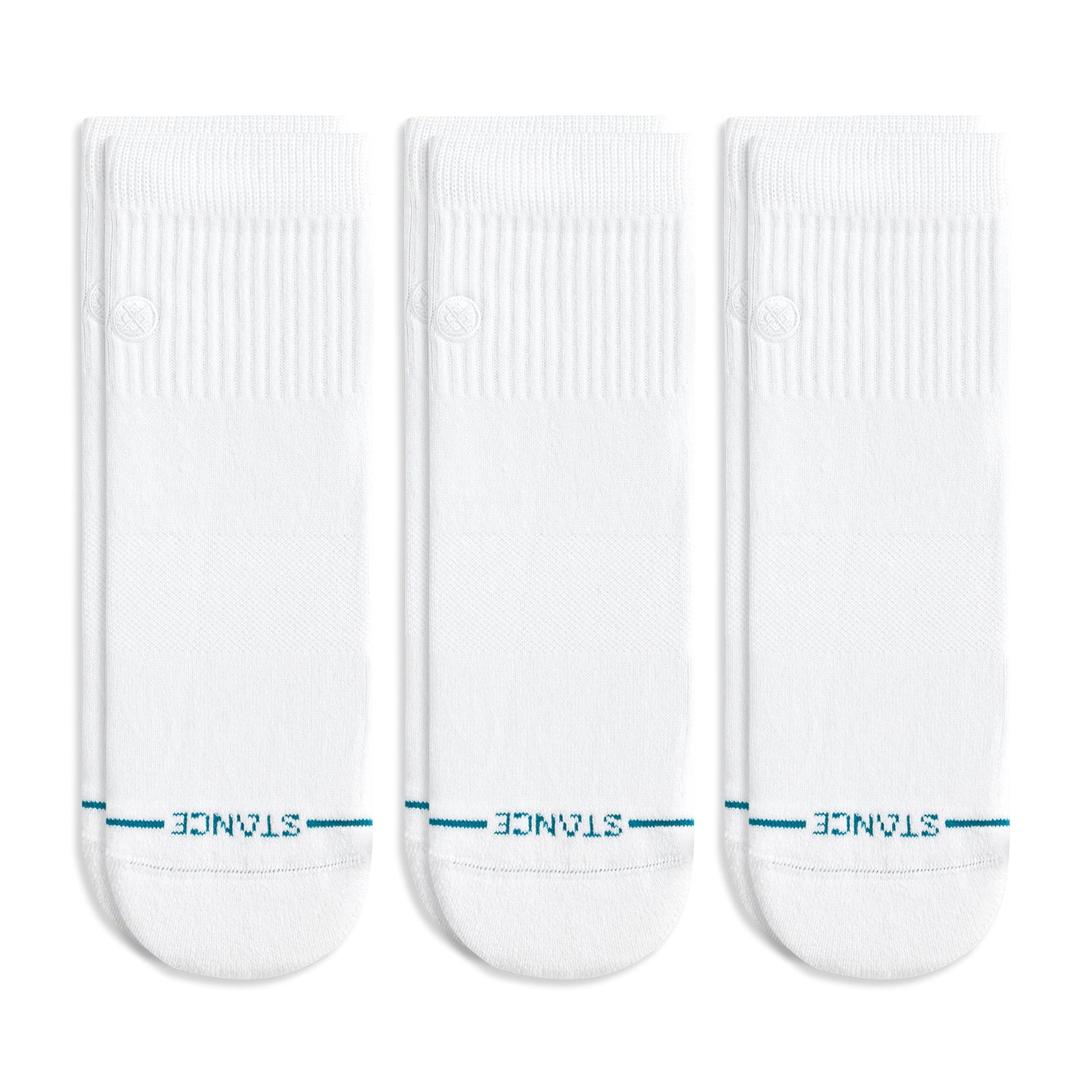 Stance Icon Quarter 3 Pack Socks White Heather socks Stance 