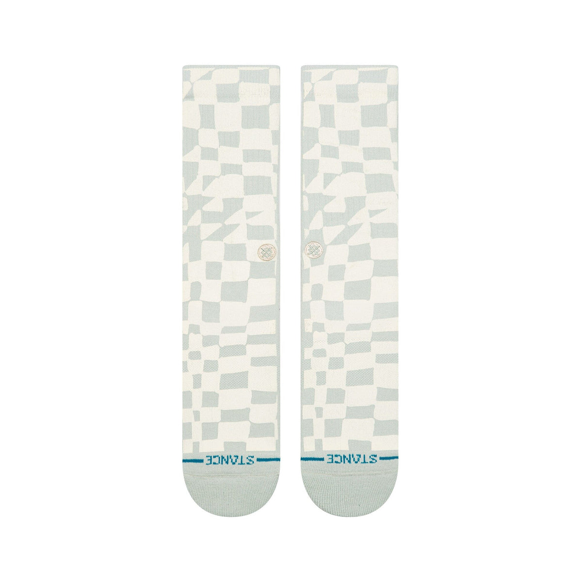 Stance Wave Check Crew Sock Pale Blue Socks Stance 