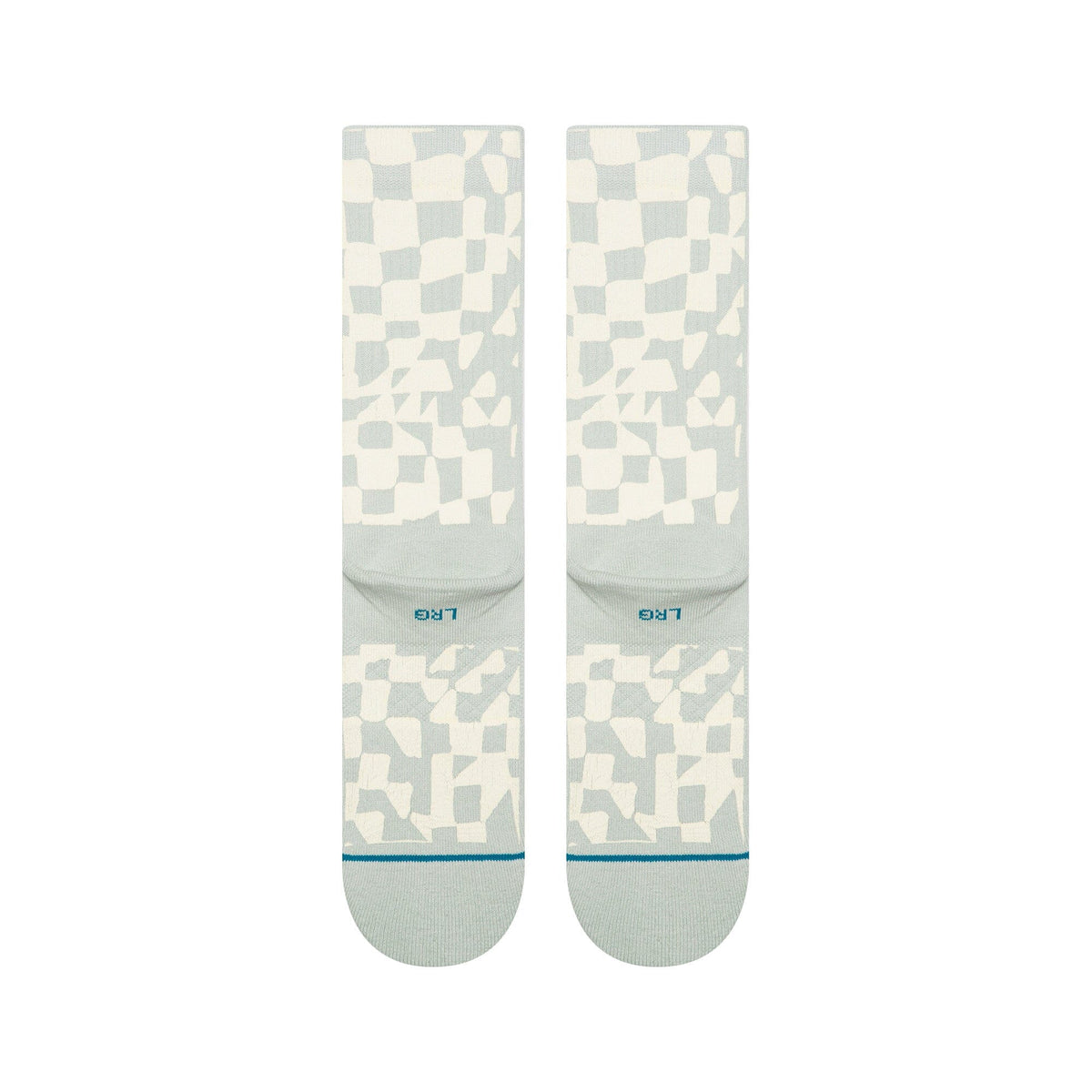 Stance Wave Check Crew Sock Pale Blue Socks Stance 